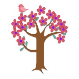 tecknad bild på fågel i träd